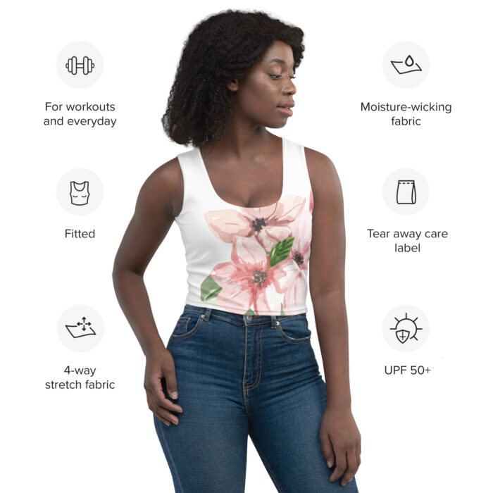 Crop-top Coupé et Cousu par Sublimation "Fleurs de cerisier"