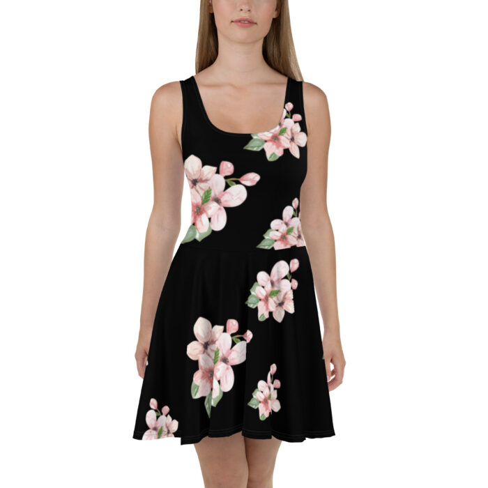 Robe Patineuse Black "Fleurs de cerisier"