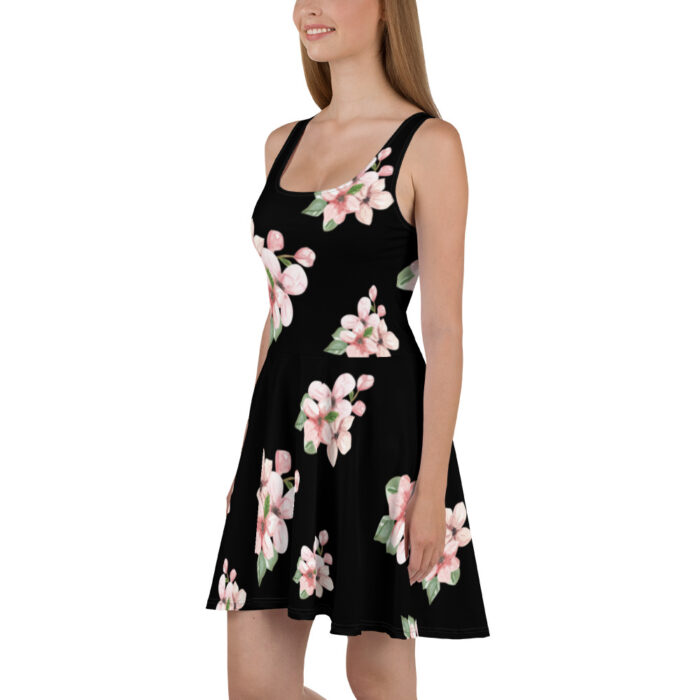 Robe Patineuse Black "Fleurs de cerisier" – Image 3