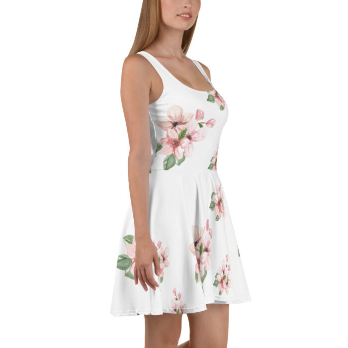 Robe Patineuse Blanc "Fleurs de cerisier" – Image 4