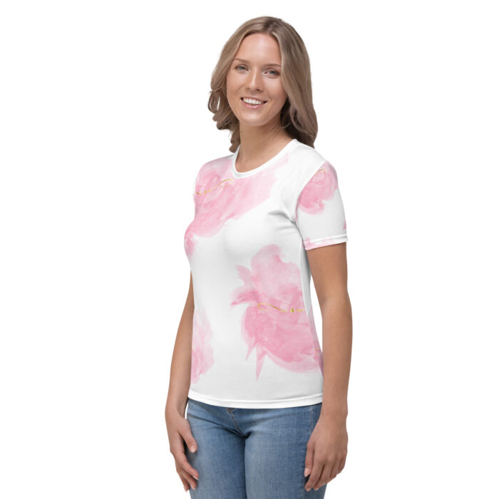 T-shirt pour Femme "3 Diffus Rose Aile d'or" – Image 3