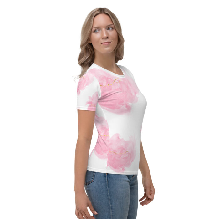 T-shirt pour Femme "3 Diffus Rose Aile d'or" – Image 4