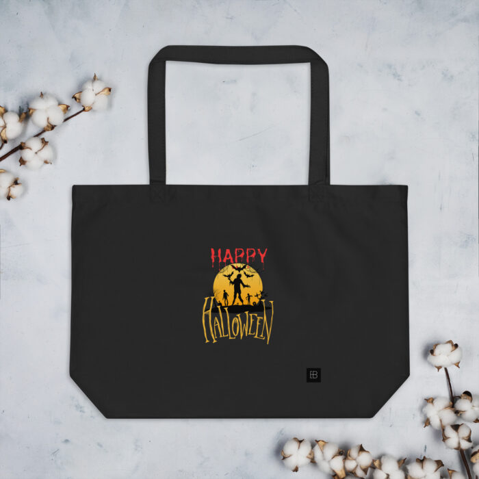 Grand tote bag bio "Happy Halloween" – Image 2