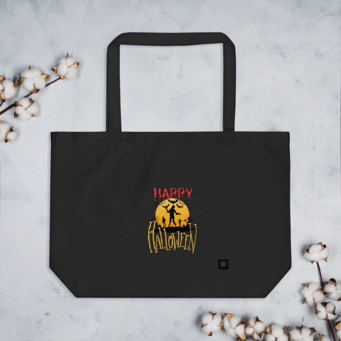 Grand tote bag bio "Happy Halloween"