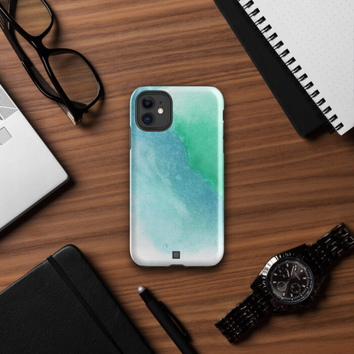 Coque d'iPhone® rigide "Diffus Bleu Vert" – Image 2