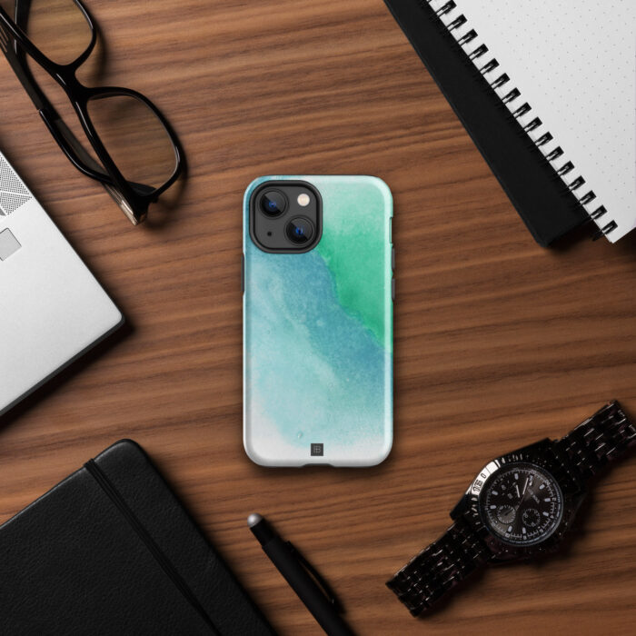 Coque d'iPhone® rigide "Diffus Bleu Vert" – Image 9