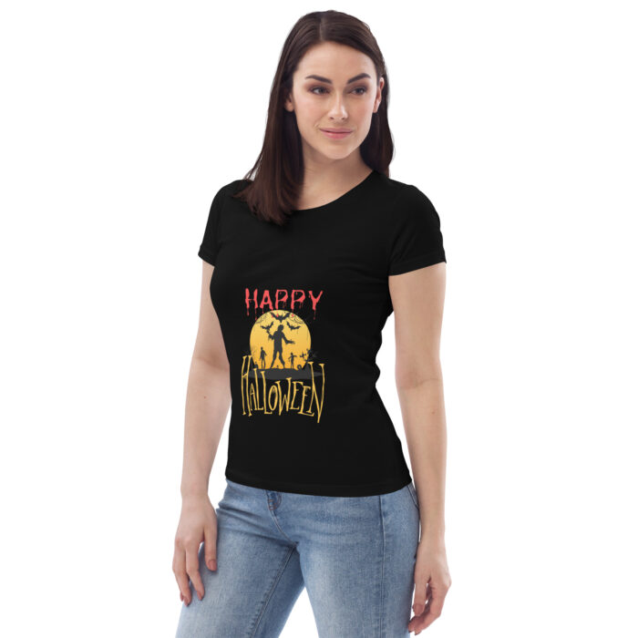 T-shirt moulant écologique femme "Happy Halloween" – Image 2