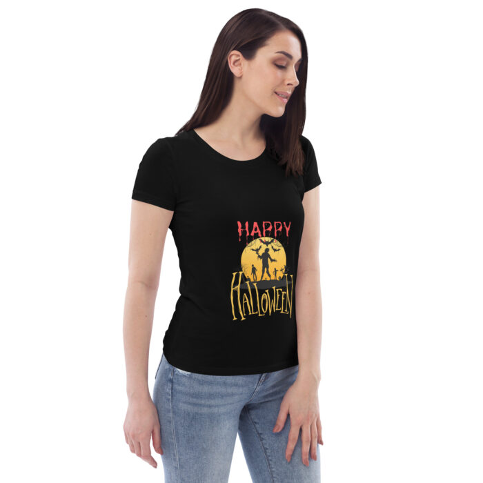 T-shirt moulant écologique femme "Happy Halloween" – Image 3