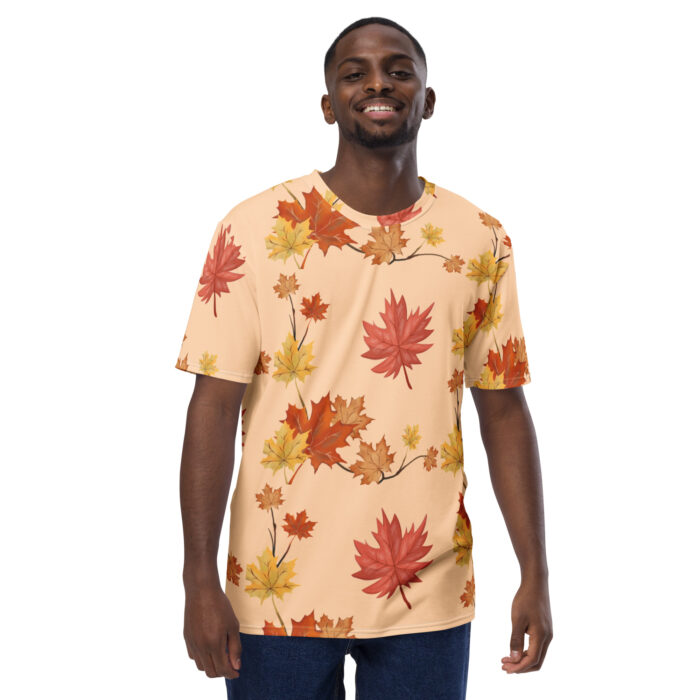 T-Shirt homme "Feuille d’automne fond orange" – Image 2