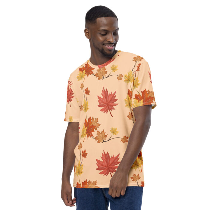 T-Shirt homme "Feuille d’automne fond orange" – Image 4