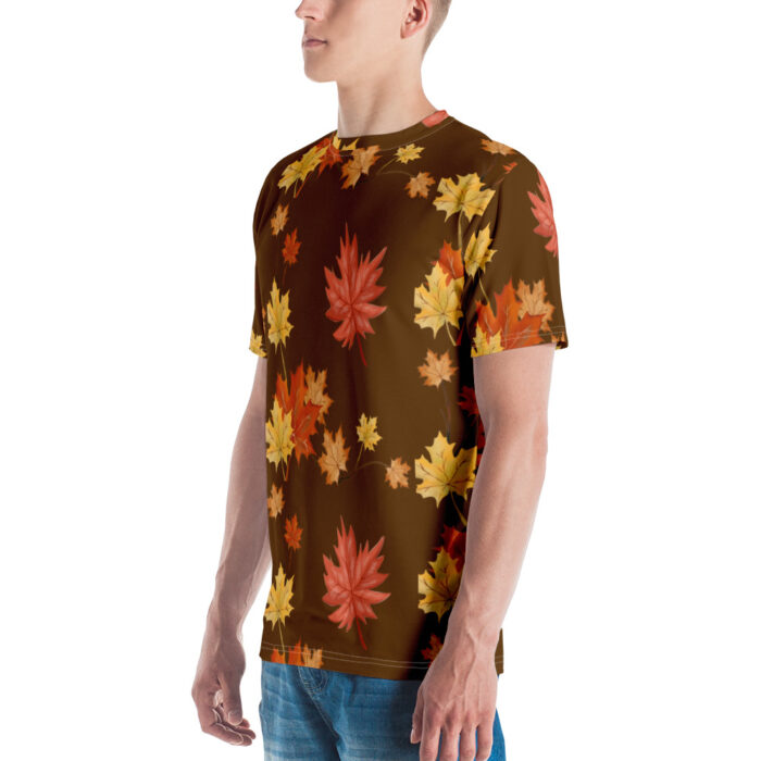 T-Shirt homme "Feuille d’automne Fond Marron" – Image 4