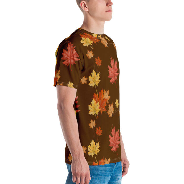 T-Shirt homme "Feuille d’automne Fond Marron"