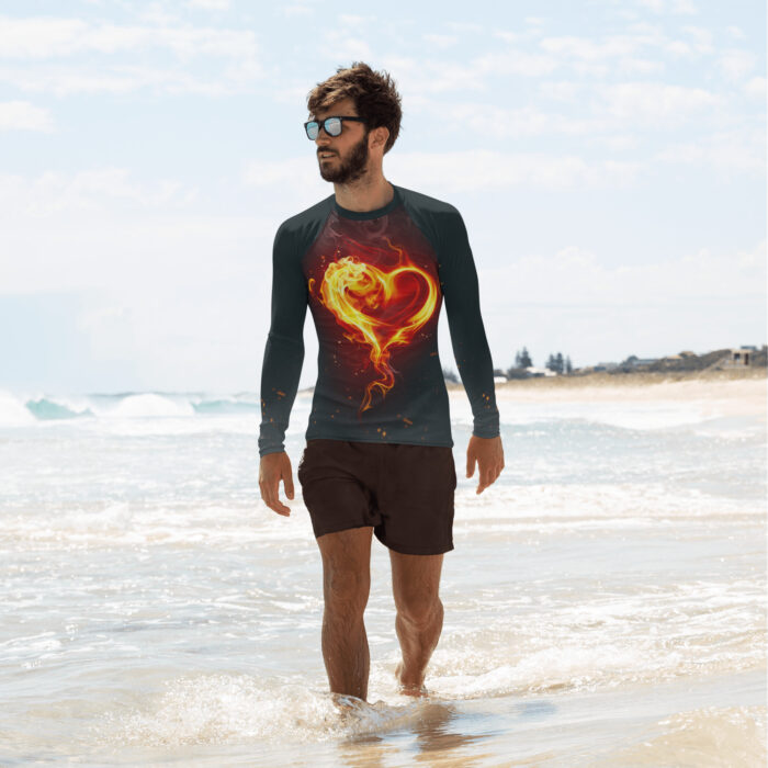 T-shirt de Compression pour Homme "Burning Heart"