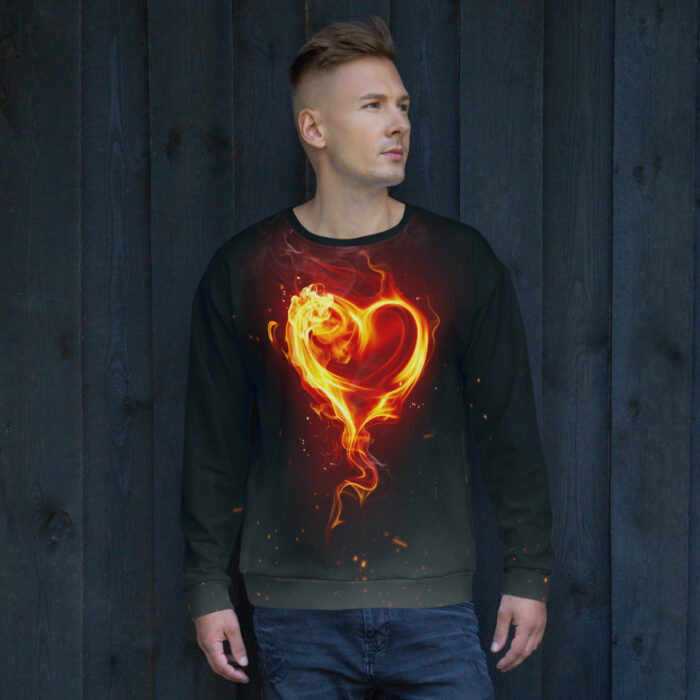 Sweat-Shirt Unisexe "Burning Heart"