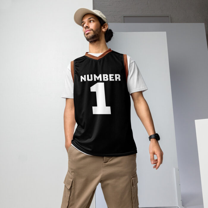 Maillot de basket recyclé all over "Number 1"