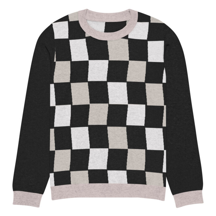 Pull tricoté ras-du-cou Damier – Image 17