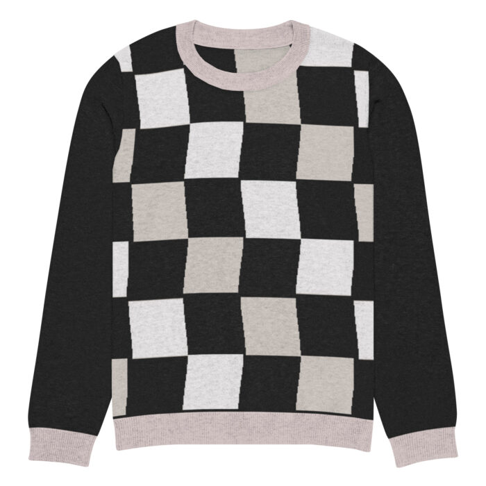 Pull tricoté ras-du-cou Damier – Image 9