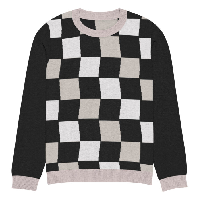 Pull tricoté ras-du-cou Damier – Image 7