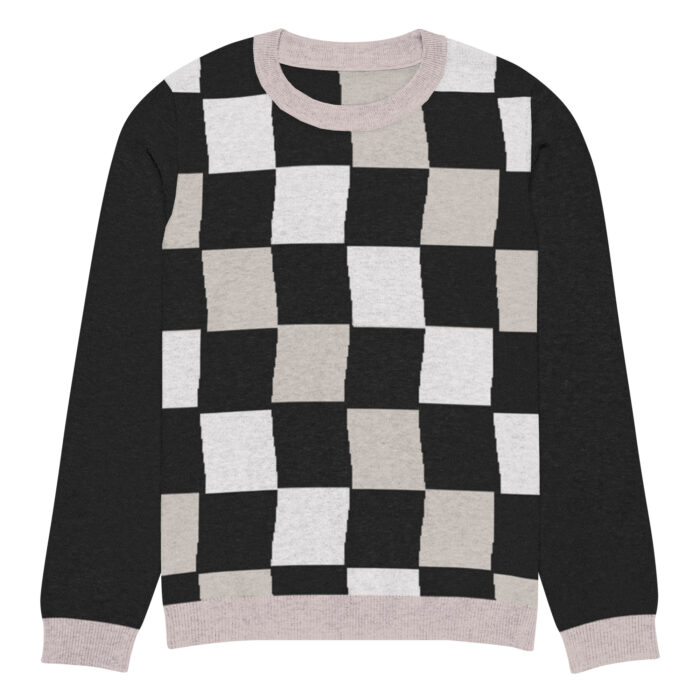 Pull tricoté ras-du-cou Damier – Image 5